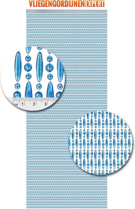 Vliegengordijnenexpert - Vliegengordijn - 90x210 cm - Blauw
