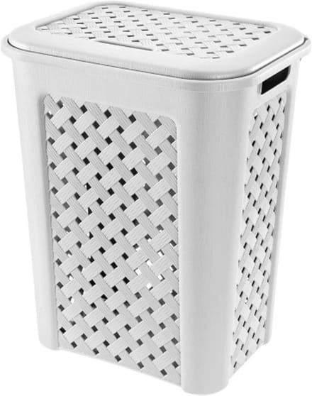Witte wasmand 37,5 x 27,5 x 47 cm - Ruimtebesparend en praktisch