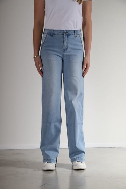 New Star - Broek Neva bleach wide leg dames L32 - maat 34