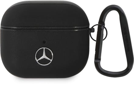 Mercedes-Benz Airpods 3 Case - Genuine Leather - Black Hook - Black