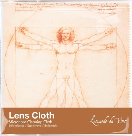 Brillendoekje, 15x15 cm, Leonardo Da Vinci, Mens van Vitruvius