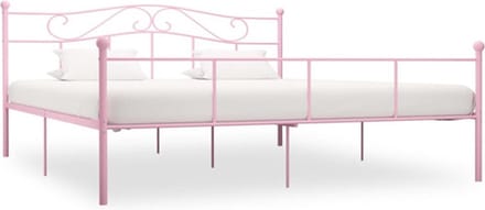 vidaXL - Bedframe - metaal - roze - 200x200 - cm