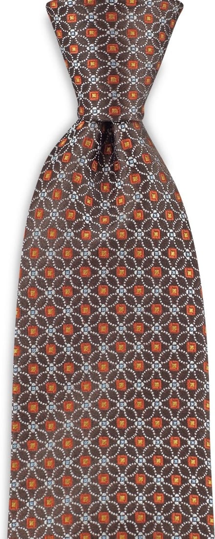 We Love Ties - Stropdassen - Damesstropdas Bombay Dance - bruin / oranje / geel / wit