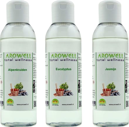 Arowell - Alpenkruiden Eucalyptus Jasmijn sauna opgiet saunageur opgietconcentraat - 3x 250 ml