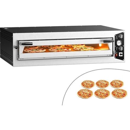 GGM Gastro Elektro Pizzaofen - 6x 35cm (Breit) - Manuell Zilver