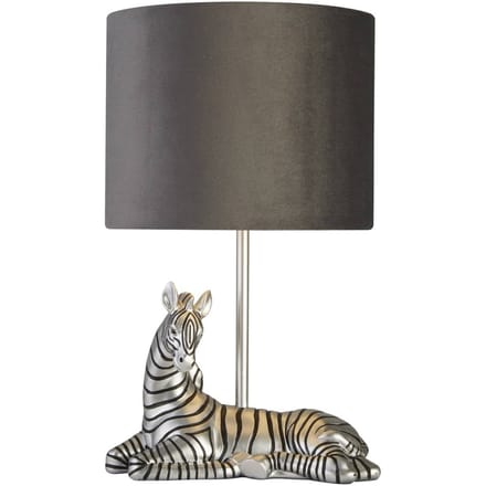 Searchlight Zebra tafellamp, zwart/zilver, kunsthars, 26 cm, E27