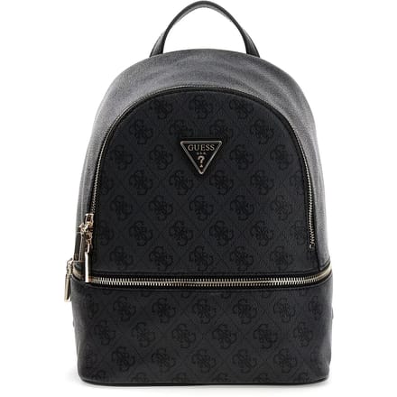 GUESS rugzak Follie Travel Small Backpack Coal Logo donkergrijs