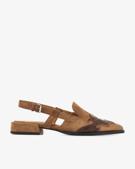 VIA VAI Jazz Vaienna Slingbacks Dames - Leer,Suède - Brons - Maat 37