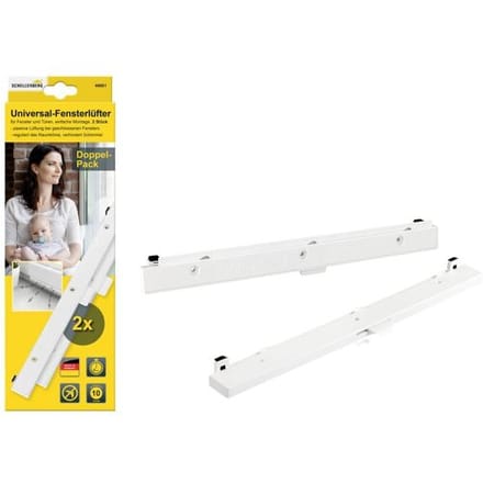 Schellenberg 46601 Universele raamventilator, passieve ventilatie voor het raamkozijn, startersset/duopak, wit