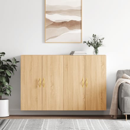 vidaXL - Hangkasten - 2 - st - 69,5x34x90 - cm - sonoma - eikenkleurig