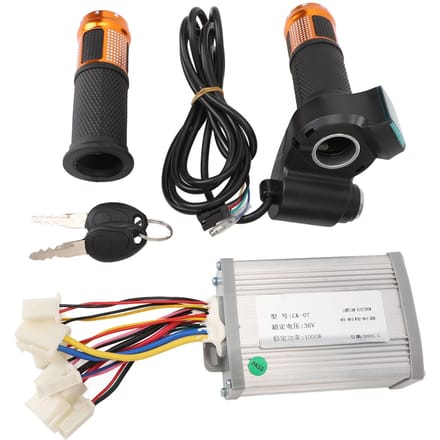 36V 1000W Motor Controller Aluminiumlegering Rubber Elektrische Fiets Controller Gashendel Kit met 2 Sleutels voor Elektrische black