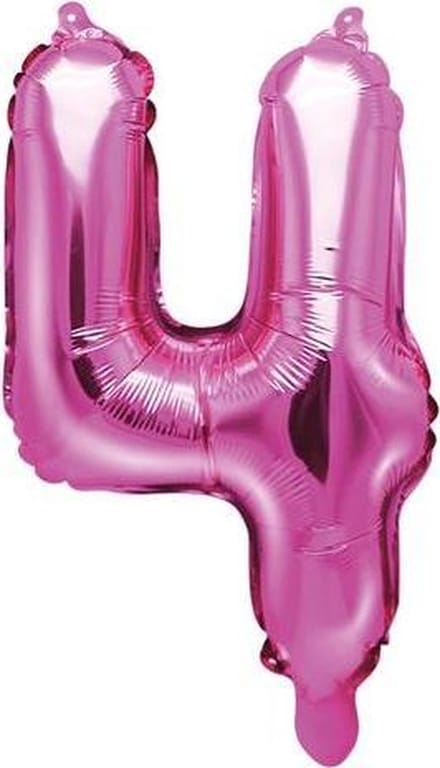 PARTYDECO - Roze aluminium cijfer ballon - Decoratie > Ballonnen