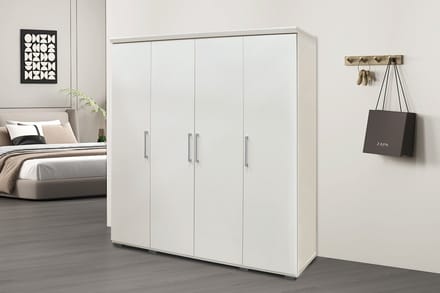 Kledingkast Mike Wit – 4 Deuren – 160 x 52 x 183 cm - Rousseau