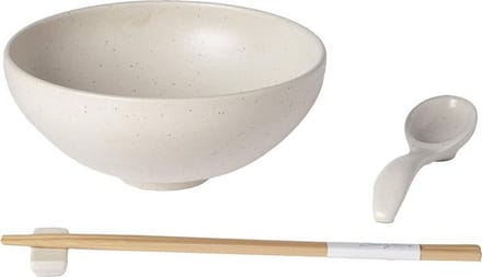 Costa Nova - servies - ramen schaal set Pacifica creme - aardewerk - 0,97L - H 8 cm