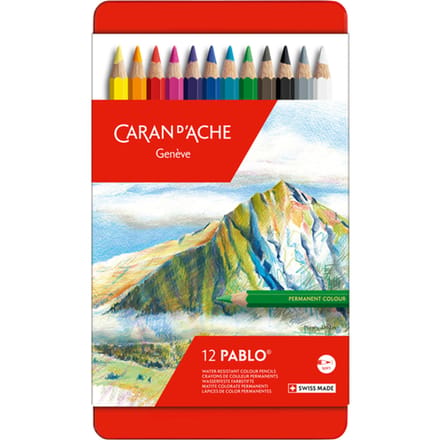 Kleurpotloden Caran d'Ache Pablo assorti blik à 12stuks