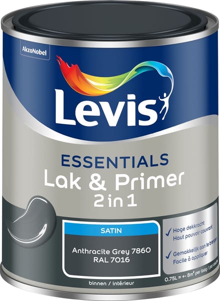 Levis - Essentials Lak & Primer - Anthracite Grey (Ral 7016) - 0,75 L