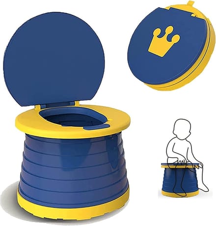 Draagbaar Potje - Reispotje Kinderen - Zindelijkheidstraining Onderweg - 3-in-1 Multifunctioneel - Opvouwbaar Ontwerp - Blauw