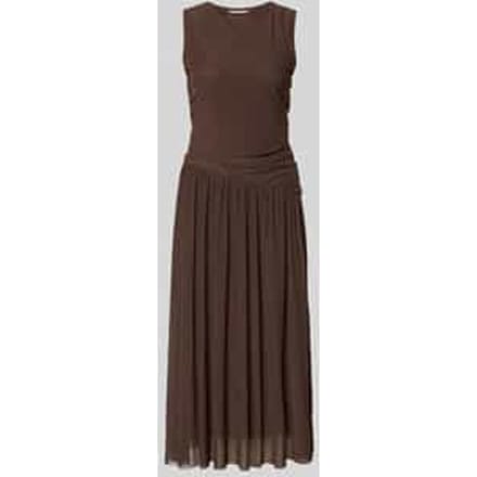 midi-jurk van mesh in asymmetrische look