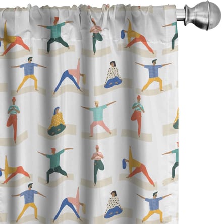 ABAKUHAUS Yoga Gordijnen – 2x75x175 cm – microvezel – halfschaduw – multicolor