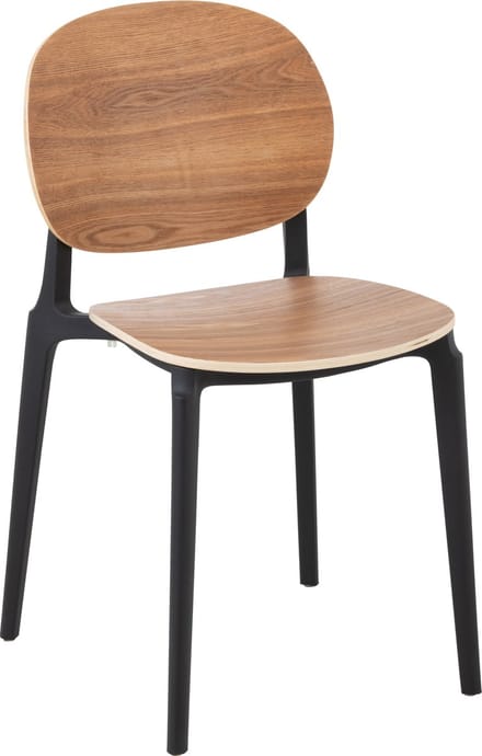J-Line stoel Basic - kunststof - naturel - 2 stuks