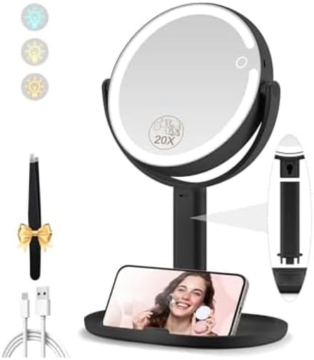 Make-up spiegel met verlichting en vergroting - 360° draaibaar