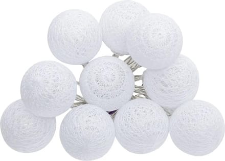 Atmosphera LED slinger 10 bollen - D6 cm - wit - 1,5 meter - Sfeerverlichting