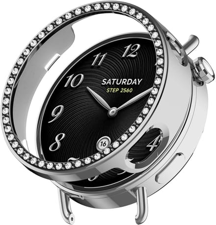 Strap-it Diamond Hard Case geschikt voor Xiaomi Watch S4 - 41mm - Stevige screen protector cover - Optimale bescherming voor je smartwatch - Zilver
