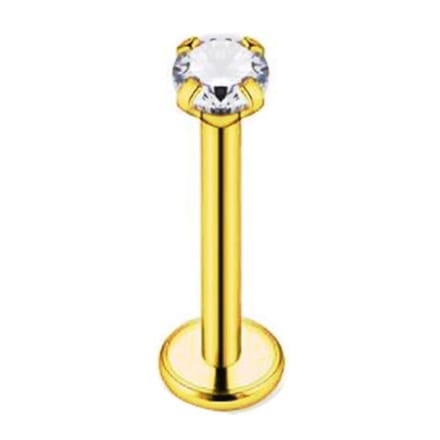 Goud Met Steen - Tragus / Helix / Labret Piercing