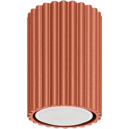 Plafondlamp KARBON 10 compacte opbouwspot - Sollux Lighting - IP20 - Okerrood aluminium behuizing - 6.5 x 6.5 x 10 cm - 1 x GU10 LED, exclusief lichtbron - Max. 10 W - Minimalistische plafondlamp voor woonkamer, slaapkamer en eetkamer