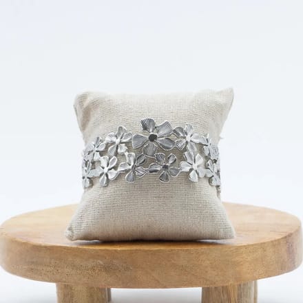 Bangle - Armband - Zilverkleurig - Bloem - Stainless Steel