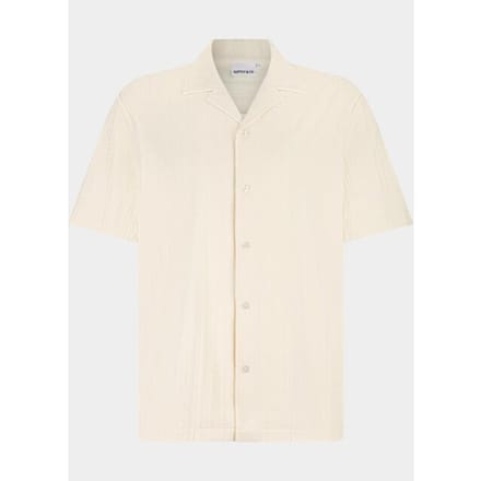 Supply & Co Short Sleeve Overhemd Stretch Off White - Maat M - Heren - Overhemden Casual
