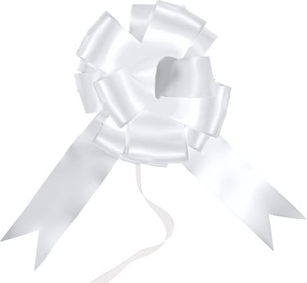 Santex trouwauto lint met strikjes - Bruiloft - wit satijnglans - just married - autodecoratie set