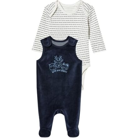 LUPILU Babyset 2-delig (strepen wit/marine, 74/80)
