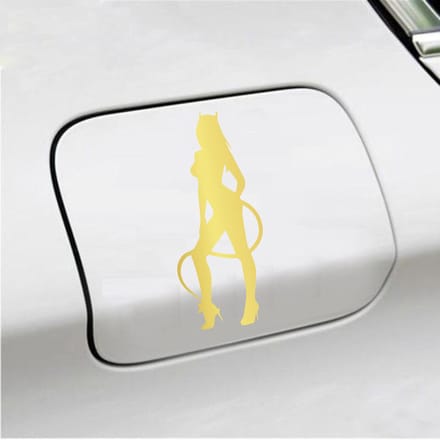 Bumpersticker - Vrouw Duivel - 7 X 16,5 - Goud