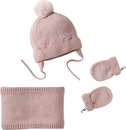 Vertbaudet Set van babymeisjes muts + snood + wanten