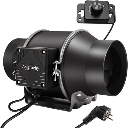 Aygrochy pijpventilator 150mm, regelbare afzuigventilator 683m³/h, in-line pijpventilator voor verwarming, koeling, booster, kweektenten