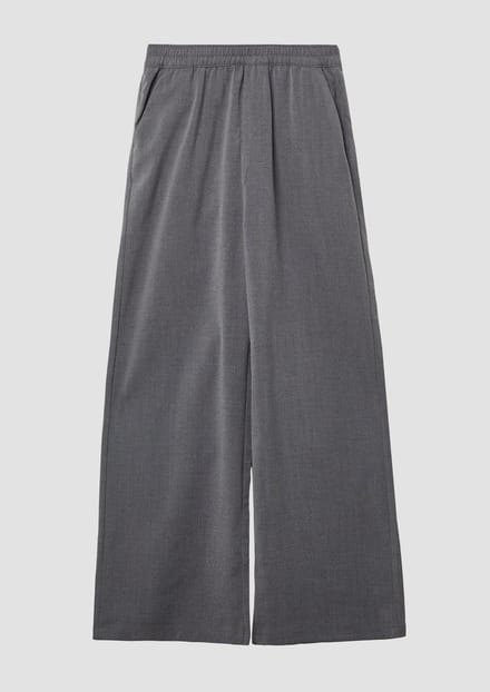 s.Oliver - female - Geweven broek met wijde pijpen en elastische tailleband