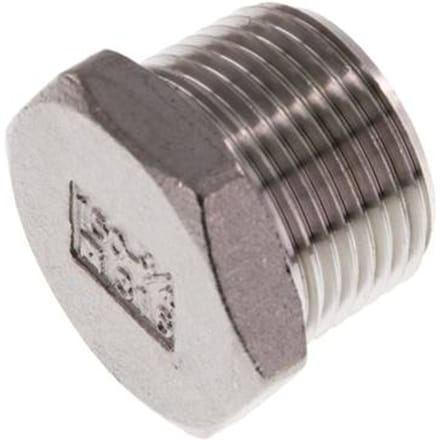 3/4'' NPT Buitendraad RVS Plug met Buitenzeskant 16 Bar