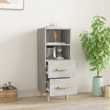 vidaXL - Dressoir - 34,5x34x90 - cm - bewerkt - hout - betongrijs