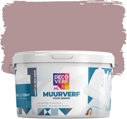 Decoverf muurverf mat vorstelijk roze, 2.5L