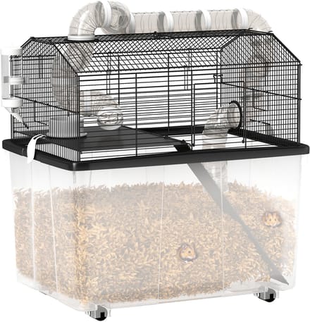 PawHut-Hamsterkooi-Staal-58x43x57cm-Zwart