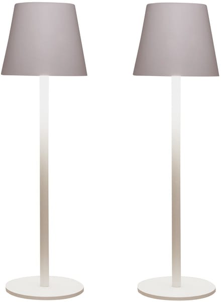 Anna Collection Portable tafellamp Ambiance - 2x - wit - 37 cm - aanraaksensor - draadloos/oplaadbaar met USB - binnen/buiten