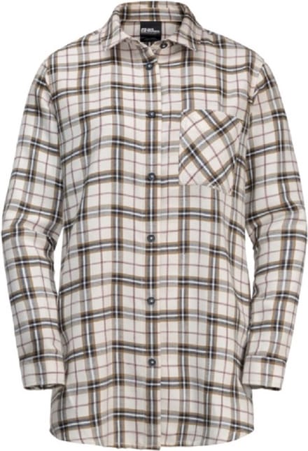Jack Wolfskin Morgenluft Shirt Women - Blouse - Dames - Ecru/geruit - Maat M