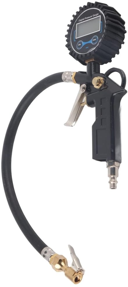 Bandenspanningsmeter - Digitale meter - Veilig Rijden - LCD Achtergrondverlichting - 36 cm slang - Zwart
