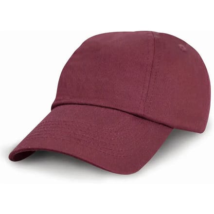 Result Junior Low Profile Cotton Cap RH18J - Burgundy - One size