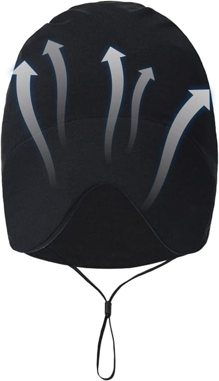 Slaap Hoed Cover - Nachtmuts Oogmasker - Verbeterde Rust - Winddicht Warm Elastisch - 28.5 x 26.5 cm - Zwart