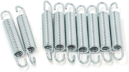 Extended Compressed Spring Dual Hook End Heavy Duty Spring Pin 9pcs 2. 5mm Wire Dia 15mm Od 56mm Long Tension Spring Metal Coil Extension Spring Hook Silver 56X15X2.5mm Spring (Color : As Shown, Mon