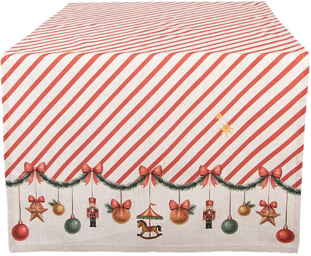 Clayre & Eef Tafelloper 50x140 cm Beige Katoen