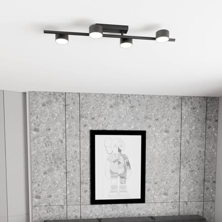 EMIBIG LIGHTING Plafondspot Bet, lengte 80 cm, zwart, metaal, 4-lamps.