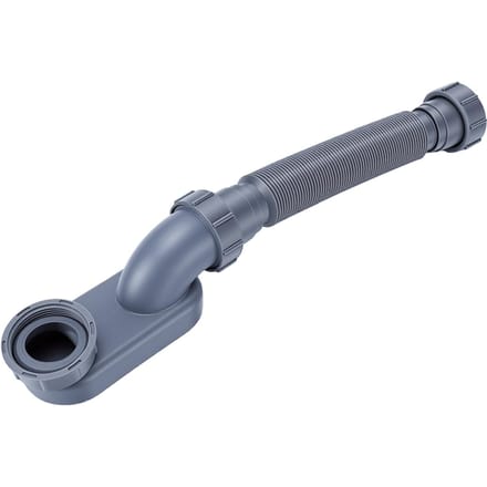 Flexibele Vrijstaande Badkuip Afvoer Kit ABS 1 1/2 Inch Laag Profiel Platte S-bocht voor Badkuip Douche Grijs grijze kleur